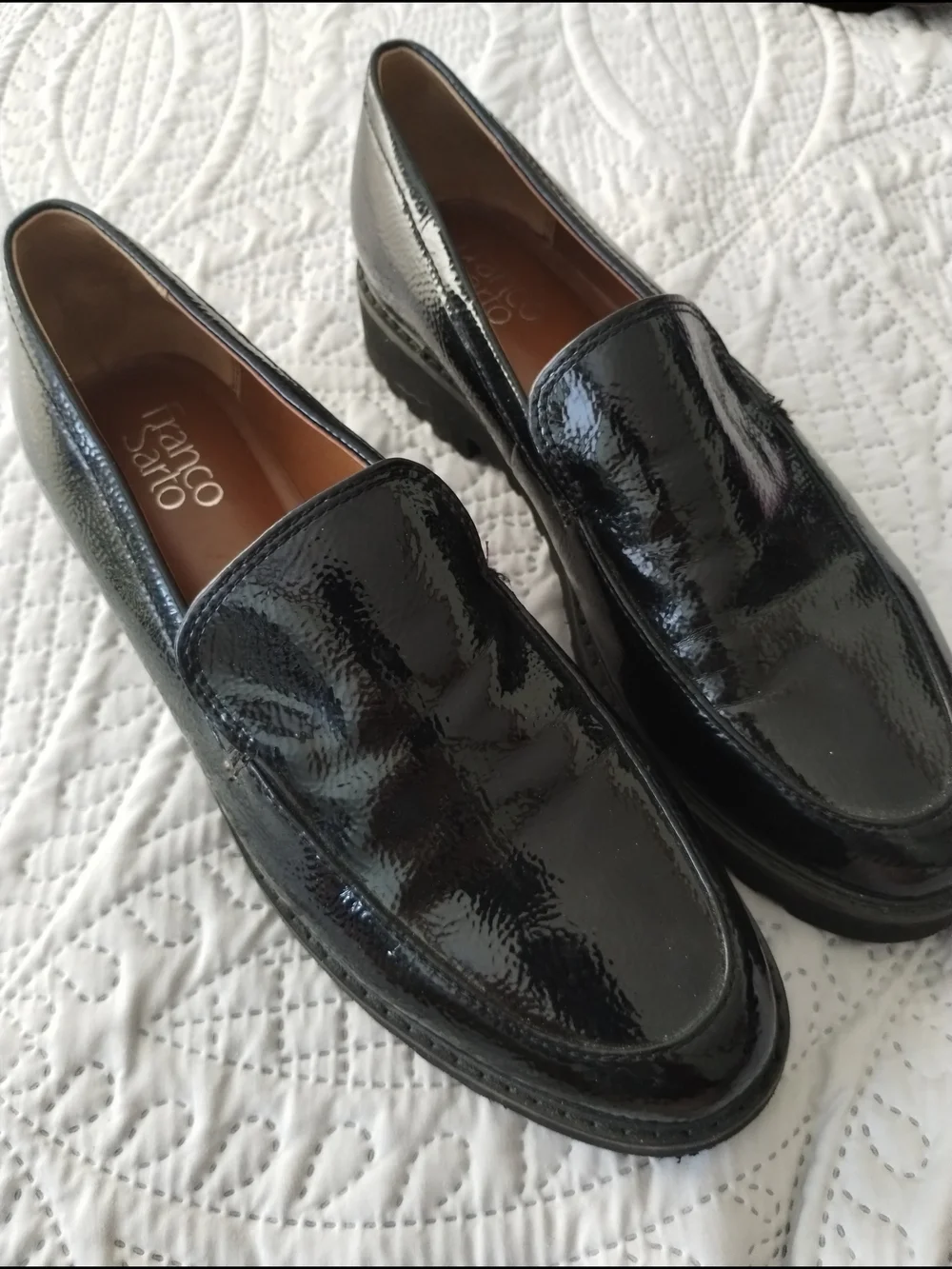Franco Sarto Women’s Black Patent Leather Loafers